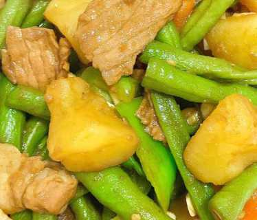 土豆豆角炖肉的做法
